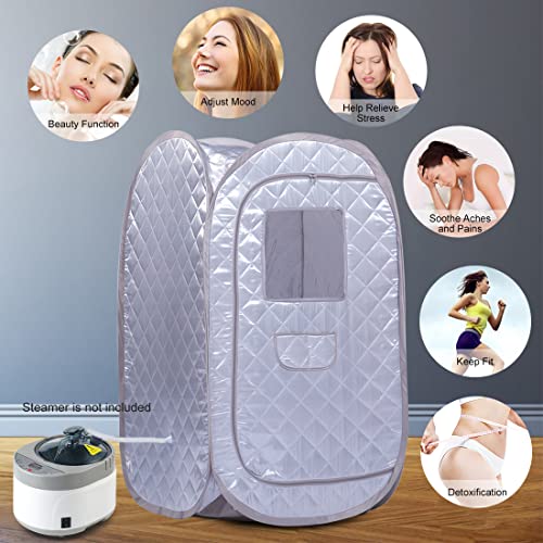 Smartmak Portable Sauna Tent, Foldable One Person Full Body Spa for Detox Therapy Without Steamer - Grey