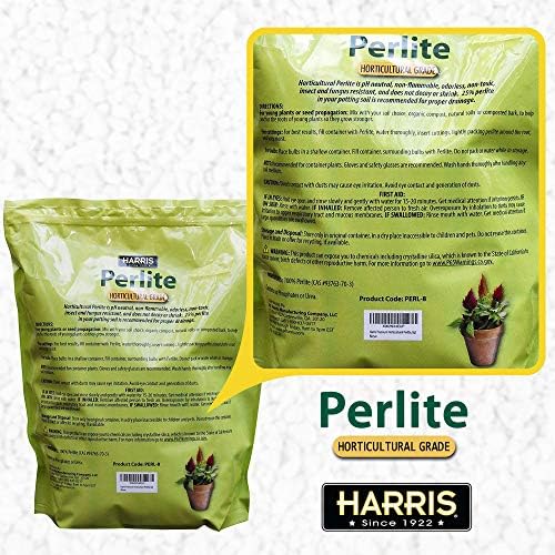 Harris Premium Horticultural Perlite for Plants and Gardening, 8qt to Promote Root Growth and Soil Health White
