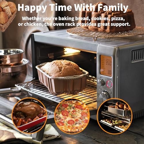 Atgestore 2 Pcs 304 Stainless Steel Oven Rack Replacement for Breville Smart Oven Parts BOV800XL Pro BOV845BSS Plus BOV810BSS Breville Toaster Oven Baking Rack Oven Wire Rack Cooling Racks