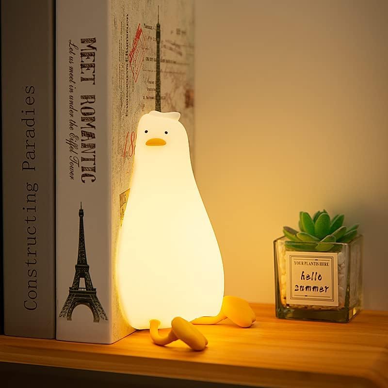 Cute Duck Lamp,Fun Lying Flat Duck/Chicken/Pig/Rabbit/Panda Night Light,LED Squishy Animal Novelty Lamp,Toddler Baby Night Light Christmas gifts for Kids,Nursery Touch Kawaii Lamp Room/House Décor