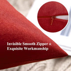 MIULEE Pack of 2 Decorative Christmas Outdoor Solid Waterproof Throw Pillow Covers Linen Garden Farmhouse Cushion Cases for Patio Tent Balcony Couch Sofa 18x18 inch Red
