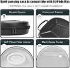 MOSISO Smart Hard Case Compatible with AirPods Max Supports Sleep Mode, Organizer Portable Travel Cover Storage Bag with Silicone Earpad & Headband Cover Anti-Scratch Accessories, Black
