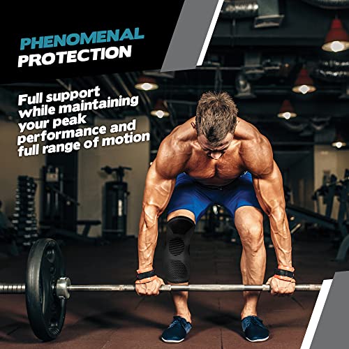 POWERLIX Knee Compression Sleeve - Best Knee Brace for Knee Pain for Men & Women – Knee Support for Running, Basketball, Volleyball, Weightlifting, Gym, Workout, Sports - (Gray S)