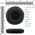 Geekria QuickFit Leatherette Replacement Ear Pads for JBL JR300, JR300BT, T450BT, T500BT, Tune 500, Tune 500BT, Tune 510BT, Tune 520 Headphones Ear Cushions, Headset Earpads (Black)