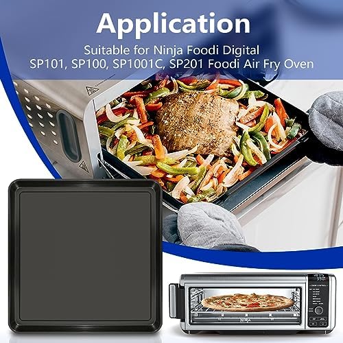 2 Pack 13" × 13" Professional Baking Sheet, Air Fryer Accessories, Replacement Baking Pan for Ninja SP100, SP101, SP1001C, SP201 Foodi Air Fry Oven, Nonstick Sheet Pan for Foodi 8-in-1 Air Fry Oven