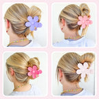 Flower Hair Clips 8PCS, Large Claw Clips for Women Girls Thick Thin Hair, Strong Hold Nonslip Big Dasiy Jaw Clamps Matte Hair Accessories 8 Colors