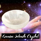 Selenite Crystal Smudge Bowl, Polished Thickly Hand-Carved, Moroccan Crystal Holder to Charge, Cleanse Crystals, Charging, Smudging Bowl, Spiritual Gifts, Wicca Supplies (5" Extra Large)