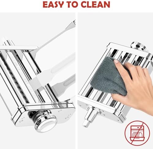 3-in-1 Pasta Attachment for KitchenAid Stand Mixer - Stainless Steel Pasta Maker includes Roller, Spaghetti & Fettuccine Cutters | Professional Pasta Accessories for Homemade Noodles & Italian Cuisine