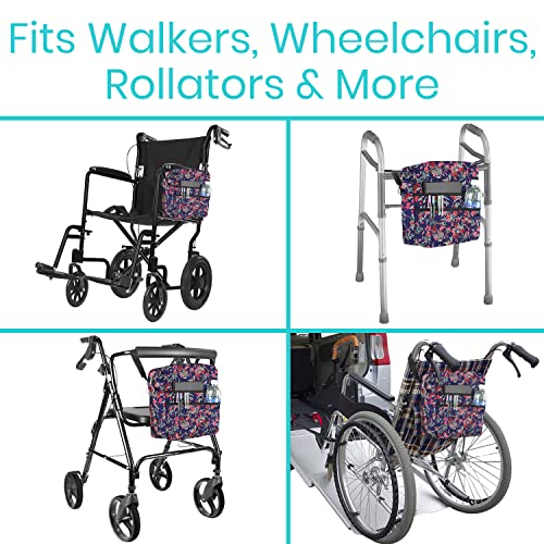 Vive Rollator Bag - Universal Travel Tote for Carrying Accessories on Wheelchair, Rolling Walkers, Transport Chairs, Mobility Scooters - Lightweight Handicap Medical Mobility Aid - for Women, Seniors