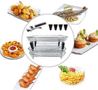 Upgrade Air Fryer Rack,Three Stackable Dehydrator Racks for Gowise Phillips USA Cozyna Ninja Airfryer,Stainless Steel Rectangle Air Fryer Rack,Ninja Dual Air Fryer Accessories (Rectangle)