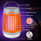 2 Pcs Solar Bug Zapper Outdoor Waterproof Mosquito Repellent for Patio Camping, 3 in 1 Cordless Mosquito Zapper Light Portable Small Gnat Zapper - Camping Light, Mosquito Killer, Flashlight (Orange)