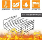 Air Fryer Rack for Air Fryer Oven, Set of 2 Multi-purpose Air Fryer Accessories Metal Double Layer Wire Rack with Skewer for Ninja, Power XL, Cosori, Instant Pot, Gourmia, Chefman, Dishwasher Safe