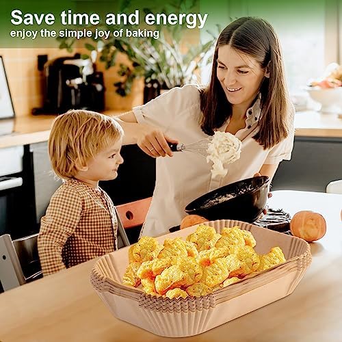 Air Fryer Liners Disposable Compatible for Ninja DZ071 Foodi 7-QT/Instant 9 QT DualZone FlexBasket Air Fryer, 150 PCS Unbleached Parchment Paper Liners for Ninja Air Fryer Accessories