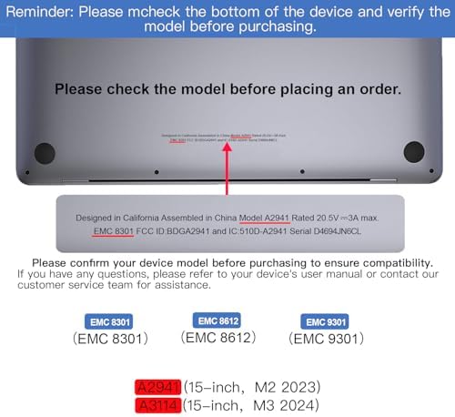 Replacement for Air 15.3" M2 M3 2023 2024 A2941 A3114 EMC 8301 8612 9301 15.3 inches 2880x1864 Full LCD Screen Display Complete Assembly (Midnight)