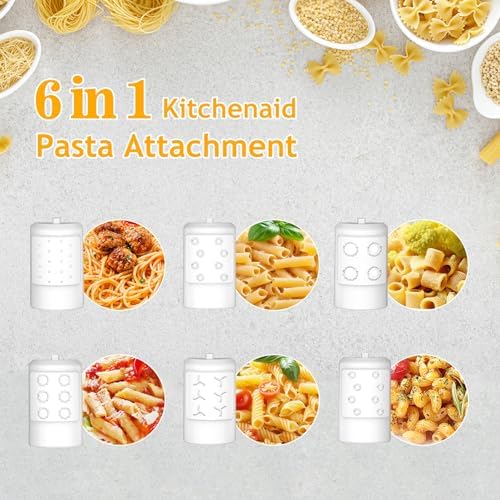 Pasta Maker Attachment for KitchenAid Stand Mixer with 6 Interchangeable Pasta Press Plates, Gourmet Durable Kitchenaid Accessories and Attachments Dishwasher Safe