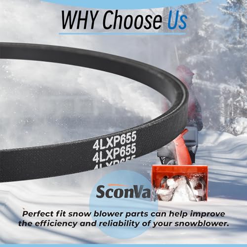 302040014 Snowblower Auger Belt, for Powersmart Snow Thrower Series Parts DB7659 DB7659H Drive V-Belt (24.75 * 0.26 * 0.47) Inch