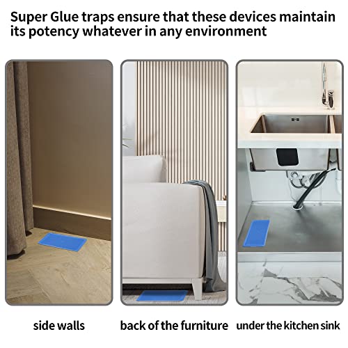LULUCATCH Super Glue Traps 8 Pack for Mice & Snakes, Larger, Heavier Sticky Traps with Non-Toxic Glue. Sticky Mouse Traps Indoor, Easy to Set, Safe to Children & Pets