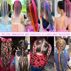 Gradual Change Children Ponytail Hairpieces Extensions,Braided Colored HairHair Accessories for Girls,Rainbow Braided Hairpieces Synthetic Braids Crazy Hair Day Accessories