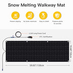 Juilsioa 5ft x 20in Snow Melting Mats, Anti-Slip Heated Outdoor Mat with Power Cord, Ideal for Snowy Paths to Hot Tubs