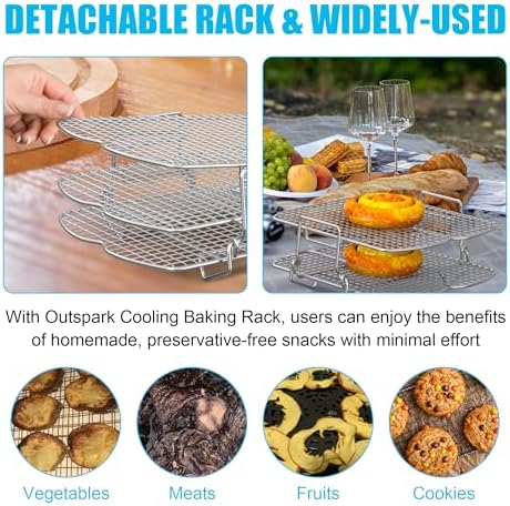 Dehydrator Stand Rack for Ninja Foodi AG300,AG301 Accessories,3 Stackable Layers Dehydrator Stand for Ninja AG300C,AG301C,AG302,AG400,IG301A,Stainless Steel