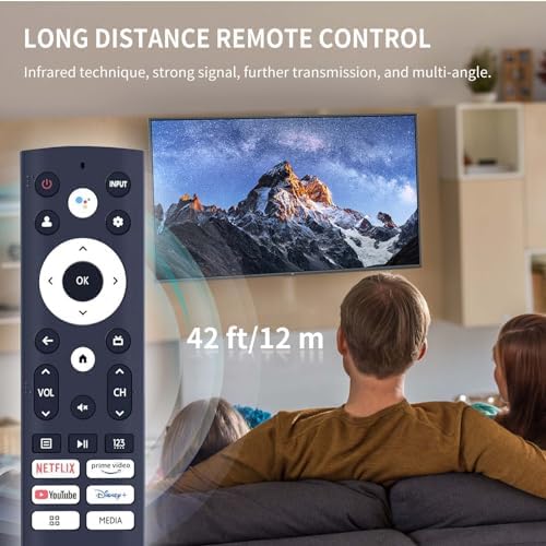 RIVIERA ERF3S90H Replacement Voice Remote Control for Hisense Smart Google TV Model 43A6H 50A6H 55A6H 65A6H 75A6H 50U6H 55U6H 65U6H 75U6H 65U8H 75U8H with 6 Shortcut Keys