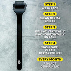 The Beard Club Beard Roller with Cleansing Spray & Replacement Head - 0.3mm Titanium Coated Needles, 3 Count