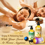 Valentine's Day Gifts for Men&Women -3 Pack Massage Oil for Massage Therapy,Lymphatic Drainage Ginger Oil | Lavender Oil | Sore Muscle Eucalyptus Massage Oils &Massage Ball for Date Night
