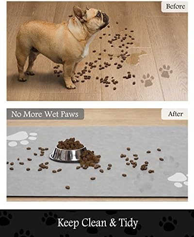 Pet Feeding Mat-Absorbent Dog Mat for Food and Water Bowl-No Stains Quick Dry Dog Water Dispenser Mat-Dog Accessories Pet Supplies-Dog Water Bowl for Messy Drinkers