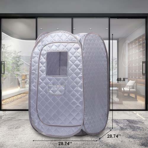 Smartmak Portable Sauna Tent, Foldable One Person Full Body Spa for Detox Therapy Without Steamer - Grey