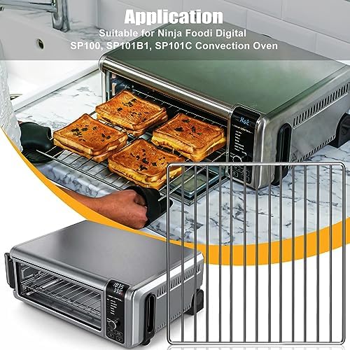 Air Fryer Rack for Ninja Foodi 10 in 1 SP100 SP101 Digital Air Fryer Countertop Oven, 13.4''*13.4'' Stainless Steel Air Fryer Accessories Roasting Steamer Grill Racks Baking Tray，Dishwasher safe