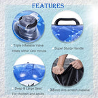 Snow Tube - Super Big 47 Inch Inflatable Snow Sled - Heavy Duty Snow Tube Made by Thickening Material of 0.8mm - Leisure Winter Inflatable Snow Tube with Waterproof Carrying Bag Repair Kit Kids Adults