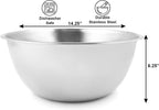 Fox Run Large Stainless Steel, Mixing Bowl, 14.25 x 14.25 x 6.25 inches, Metallic