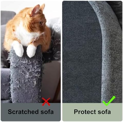 Cat Scratching Climbing Carpet Mat, Feierxun Adhesive Trimmable Cat Scratcher Furniture Protector, Cat Post Covered Pad Replacement for DIY Cat Tree Shelf Couch Corner Wall (Dark Grey,39.3x15.8In)