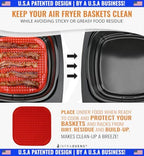 Air Fryer Liners Set of 3 with Silicone Mat, Heat Resistant Mats for Air Fryer Compatible with Ninja, Chefman, Instant Pot, Ultrean + more, Air Fryer Parchment Paper Liners Replacement Reusable Mats