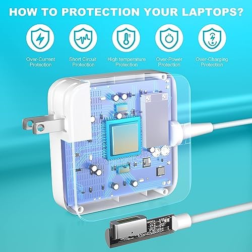 Mac Book Pro Charger, Replacement for 13-inch MacBook Pro Display (Before Mid 2012), 60W AC Adapter L-Tip Connector for MacBook air Charger (Before 2011)