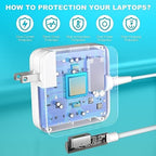 Mac Book Pro Charger, Replacement for 13-inch MacBook Pro Display (Before Mid 2012), 60W AC Adapter L-Tip Connector for MacBook air Charger (Before 2011)