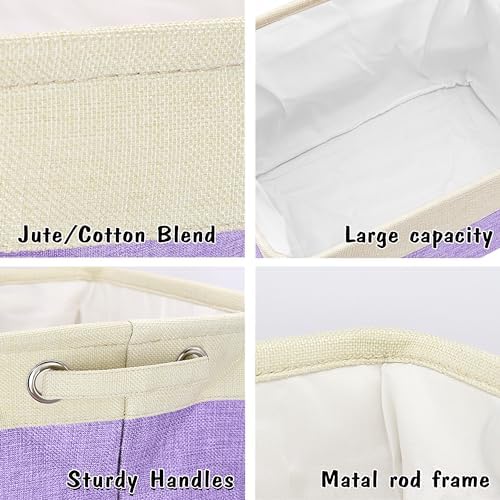 PET ARTIST Dog Toy Basket Bin- Rectangular Storage Box Chest Organizer for Dog Toys,Dog Coats,Dog Clothing,Dog Apparel & Accessories,Purple