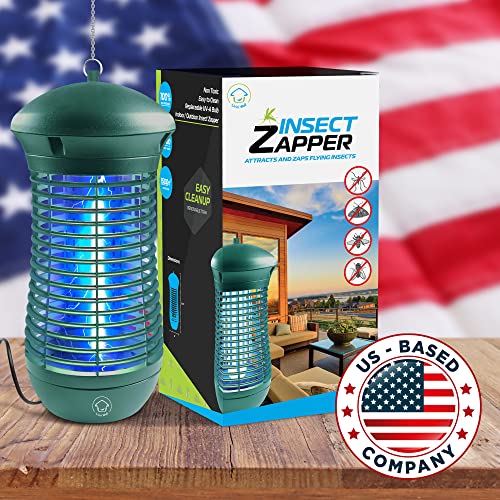 Livin’ Well Green Bug Zapper Indoor Outdoor - 4000V High Powered Electric Mosquito Zapper Home Patio, 1,500 Sq Ft Range Fly Zapper Mosquito Trap, 18W UVA Bulb Mosquito Killer Lamp Insect Bug Light