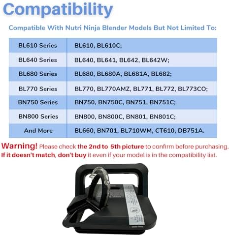 Blender 72 oz XL Pitcher Locking Lid, Jar Top Cover Replacement Part Compatible with Ninja 1000 1200 1500 Watt BL610 BL640 BL642 BL660 BL680 BL682 BL770 BN701 BN750 BN751 BN800 BN801 CT610 DB751