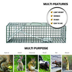 HOMESTEAD Heavy Duty Live Trap - Professional Style One-Door Live Animal Traps for Rabbit, Squirrel, Possum, Skunk, Kitten, Mink Small