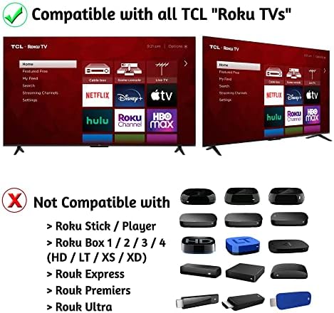 OEM Replacement Remote Control Compatible with All TCL Roku Smart TVs【Only Works with TCL Roku TV, Not for Roku Stick and Roku Box】 (Netflix/Disney Plus/Apple TV+ / HBO Max)