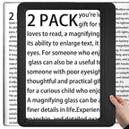 [2 Pack] 5X Magnifying Glass for Reading Large Page Viewing Area Magnifiers Lightweight Handheld Magnifier for Reading Seniors and Low Vision Person Black