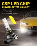 AUXITO 9145 LED Fog Light Bulbs, 6000LM 6500K Cool White Light, 300% Brightness H10 9140 9045 9040 Led Fog Lights, CSP LED Chips, DRL Replacement for Cars, Pack of 2