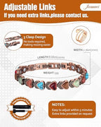 Jecanori Copper Bracelets & Ring for Women, Lymphatic Drainage Ring and Magnetic Bracelets for Women with 3800 Gauss Ultra Magnets and Sizing Tool