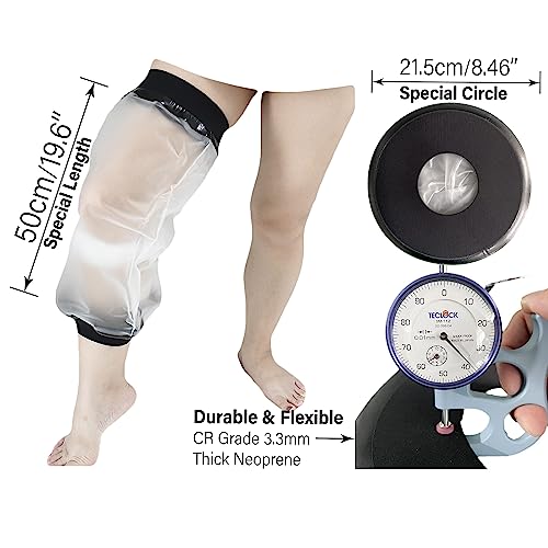 Knee Cast Cover for Shower Fit Knee Circumference 11.8" to 22.8", Waterproof Shower Bandage and Cast Protector for Knee Replacement and ACL Surgery, Wound, Burns Watertight Protection (New M2)