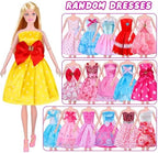 342 Pcs Doll Clothes and Accessories with Doll, Princess Gowns, Fashion Dresses, Top, Pants, Swimsuits, Shoes, Hangers and Other Accessories, Doll Playset Dress up Toy for Girls Toddlers Gift Toys
