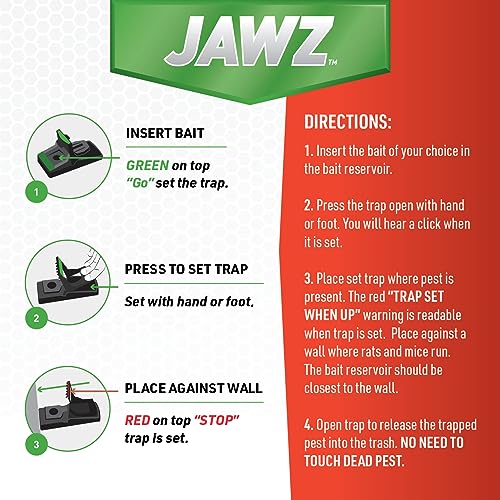 JT Eaton 410BULK Jawz Plastic Rat Trap, for Solid or Liquid Bait (Pack of 12)