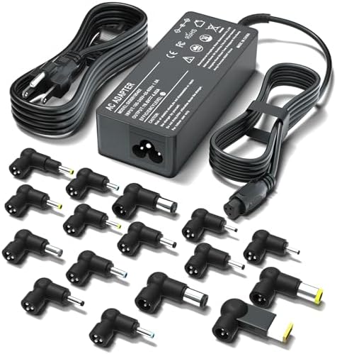 90W Universal Laptop Charger Replacement for HP Asus Gateway Acer Lenovo IBM Dell Toshiba Samsung Sony Fujitsu Notebook Ultrabook Chromebook Computer Power Supply Cord AC Adapter with 16 Tips
