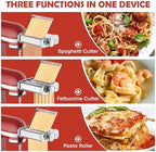 3-in-1 Pasta Attachment for KitchenAid Stand Mixer - Stainless Steel Pasta Maker includes Roller, Spaghetti & Fettuccine Cutters | Professional Pasta Accessories for Homemade Noodles & Italian Cuisine