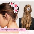 Ondder 4 Pcs Flower Hair Clips for Women 4.5 Inch Claw Clips Large Matte Hair Clips for Thick Hair Non Slip Strong Hold Big Hair Clips for Girls Jaw Hair Clips Hair Accessories for Women Girls